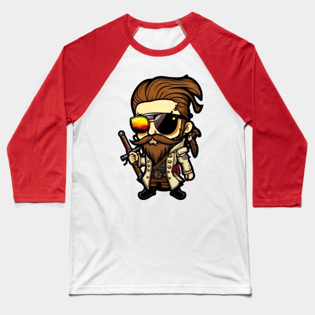 Cool Pirate Baseball T-Shirt by ZombieTeesEtc